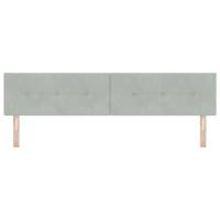 Hoofdbord met LED en knopen 100 cm fluweel lichtgrijs - thumbnail