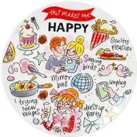 Blond Amsterdam gebaksbordje aardewerk happy 18x1.5cm multi - thumbnail