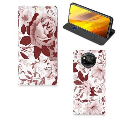 Bookcase Xiaomi Poco X3 Pro | Poco X3 Watercolor Flowers Bookcase Xiaomi Poco X3 Pro | Poco X3 Watercolor Flowers