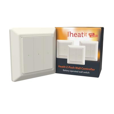 Wandschakelaar Z-Push - RAL9010 Glossy - Heatit- Zwave