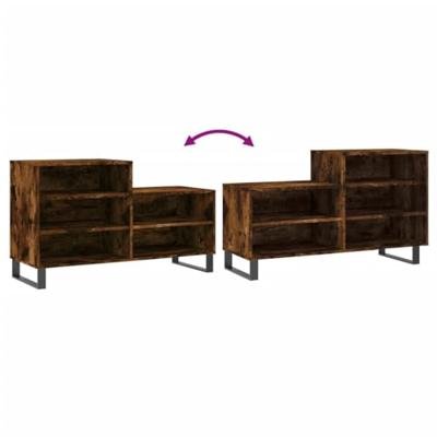 Schoenenkast 102x36x60 cm bewerkt hout gerookt eikenkleurig - thumbnail