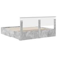 Bedframe met hoofdeinde Beton Grijs 180 x 200 cm Bewerkt hout - thumbnail