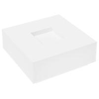 Salontafel 100x100x40 cm bewerkt hout wit - thumbnail