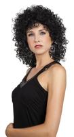Pruik krul club zwart - thumbnail