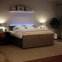 Boxspring met matras fluweel lichtgrijs 200x200 cm - thumbnail
