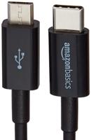 Amazon Basics USB-C to Micro USB 2.0 Charger Cable - 3 Feet (0.9 Meters), Black - thumbnail