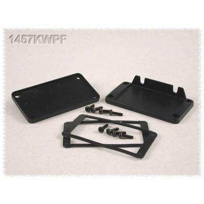 Hammond Electronics 1457KWP 1457KWP Eindplaat Zonder flens (l x b x h) 5 x 84 x 44 mm Aluminium Zwart 2 stuk(s)