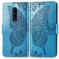 Butterfly Love Flowers Embossing Horizontal Flip Leather Case for OnePlus 7 Pro with Holder & Card Slots & Wallet & Lanyard(Blue) - thumbnail