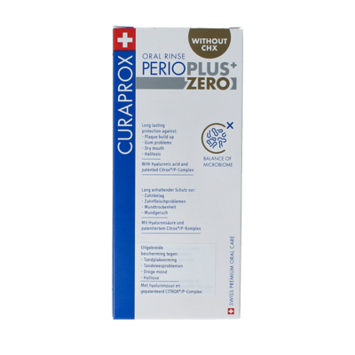 Curaprox Perio plus+ zero CHX 0.00 mondspoeling 200 Milliliter Curaprox Perio plus+ zero CHX 0.00 mondspoeling 200 Milliliter