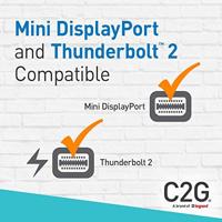 C2G Mini DisplayPort/Thunderbolt-2 manspersoon to VGA HD15 manspersoon Active Adapter Computer Monitor Kabel (0.)9M, zwart) - thumbnail