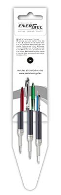 Gelschrijvervulling Pentel LR7 Energel medium zwart set à 3 stuks