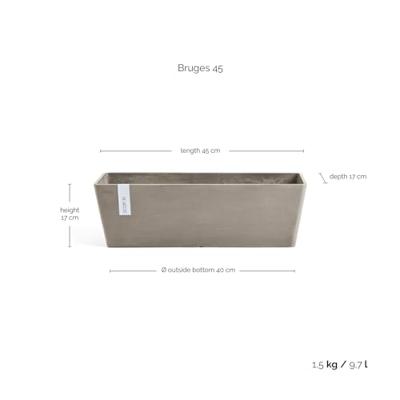 Ecopots Bruges kunststof bloempot Taupe - Ø 43 cm Ecopots Bruges kunststof bloempot Taupe - Ø 43 cm