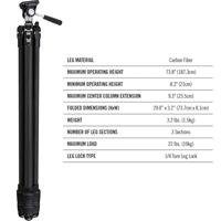 Vortex Ridgeview Carbon Fiber Statief Panoramakop - thumbnail