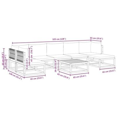 8-delige Loungeset met kussens massief acaciahout
