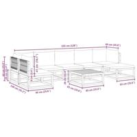 8-delige Loungeset met kussens massief acaciahout - thumbnail