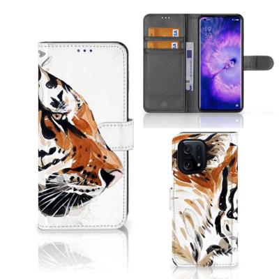 Hoesje OPPO Find X5 Watercolor Tiger