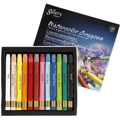 Mungyo Aquarelkrijt, l: 9,3 cm, diverse kleuren, 12 stuk/ 1 doos