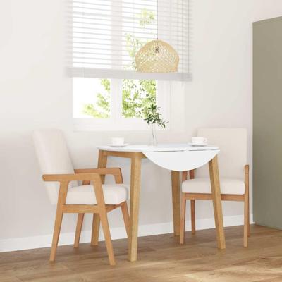 Eetkamerstoelen met kussens 2 stuks massief hout rubber