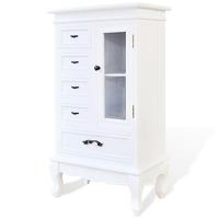 vidaXL Kast met 5 lades en 2 planken wit - thumbnail