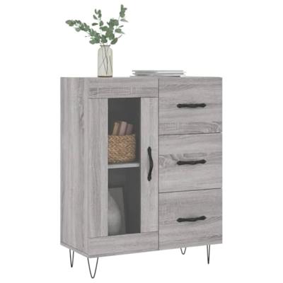 Dressoir 69,5x34x90 cm bewerkt hout grijs sonoma eikenkleurig Dressoir 69,5x34x90 cm bewerkt hout grijs sonoma eikenkleurig