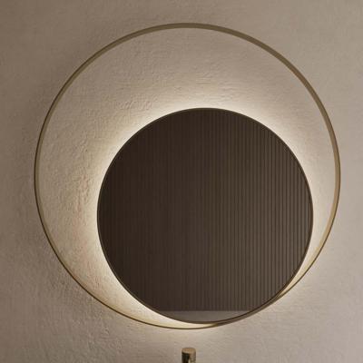 Spiegel Gliss Design Kosmos Mat Goud Rond met Frame en Indirecte LED Verlichting 100 cm Gliss Design Spiegel Gliss Design Kosmos Mat Goud Rond met Frame en Indirecte LED Verlichting 100 cm Gliss Design