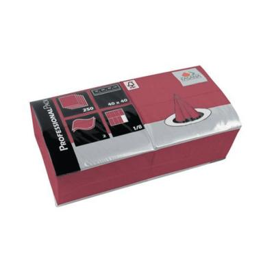 Servet bordeaux rood cellulose 2 laags 33 cm 1/4 vouw fasana (250 stuks)