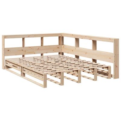Bed met boekenkast zonder matras massief grenenhout 140x200 cm - thumbnail
