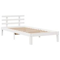 Bedframe met lades massief grenenhout wit 90x200 cm - thumbnail