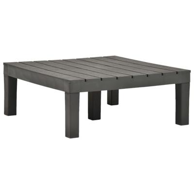 vidaXL Tuintafel 78x78x31 cm kunststof antraciet