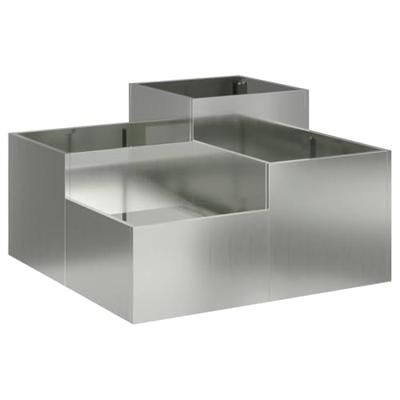 VidaXL Tuin bloempot zilver 80 x 80 x 48 cm gegalvaniseerd staal