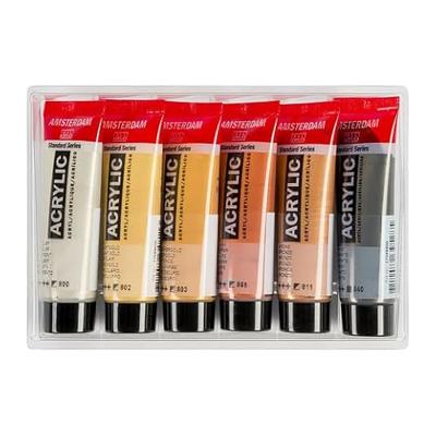 Bruynzeel Amsterdam standard series acrylverf metallic set 20ml, 6dlg.