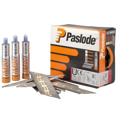 Paslode 34° Papier Gebonden Stripnagels IM90 | Galv-Plus® | Ring | 2.8x63mm | +3x Gas VE=3750 - 142013 Paslode 34° Papier Gebonden Stripnagels IM90 | Galv-Plus® | Ring | 2.8x63mm | +3x Gas VE=3750 - 142013