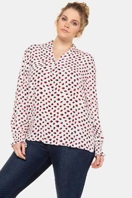 Ulla Popken Tuniek, V-hals, luchtige crêpe, opstaande kraaj - Grote Maten