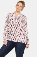 Ulla Popken Tuniek, V-hals, luchtige crêpe, opstaande kraaj - Grote Maten - thumbnail