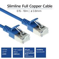 ACT DC7630 LSZH U/FTP CAT6A Datacenter Slimline Patchkabel Snagless | RJ45 Connectoren | Blauw | 15 cm - thumbnail