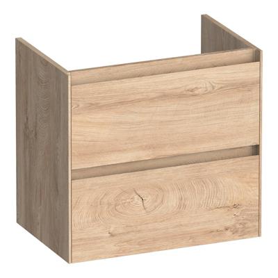 Brauer Inspire - Onderkast Ondiep - 60 cm - met 2 Softclose Lades Greeploos en 1 Sifon Uitsparing - Forest Wheat