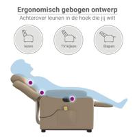 Sta-op-massagestoel verstelbaar kunstleer cappuccinokleurig - thumbnail