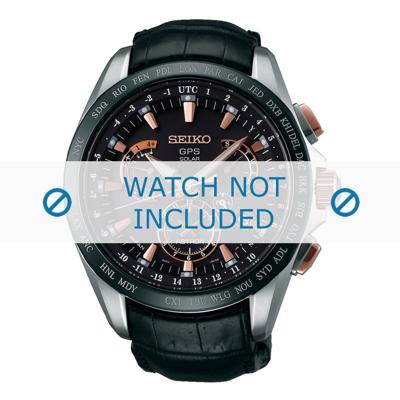 Horlogeband Seiko SSE061J1 / 8X53-0AB0 / L0CK016J9 Leder Zwart 22mm Horlogeband Seiko SSE061J1 / 8X53-0AB0 / L0CK016J9 Leder Zwart 22mm
