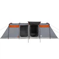 Tunneltent 10-persoons waterdicht grijs en oranje - thumbnail