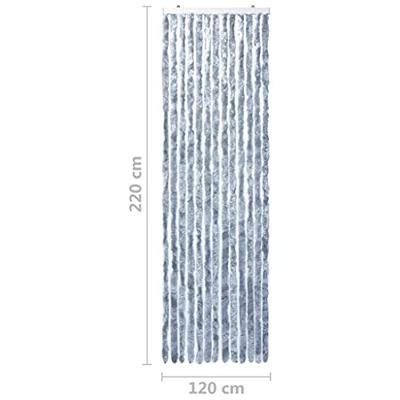 VidaXL Vliegengordijn 118x220 cm chenille zilverkleurig VidaXL Vliegengordijn 118x220 cm chenille zilverkleurig