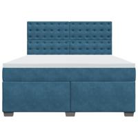 Boxspring met matras fluweel blauw 180x200 cm - thumbnail