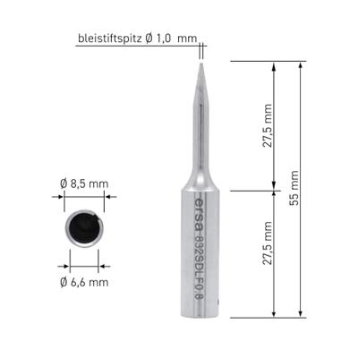 Ersa 0832SDLF Soldeerpunt Potloodvorm, Ersadur Grootte soldeerpunt 0.8 mm Inhoud 1 stuk(s)