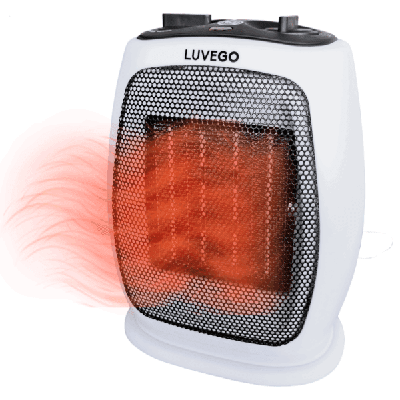 Luvego Elektrische Kachel 1800W - Keremische Kachel - Ventilator Kachel - Elektrische Verwarming voor Binnen - Wit