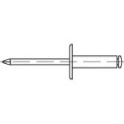 TOOLCRAFT 160146 Open popnagel (Ø x l) 4 mm x 8 mm Aluminium Staal 500 stuk(s)