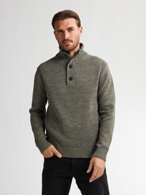 Petrol Knitwear Collar M-ros-kwc206 Trui 6174 Mossy Stone