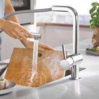 Grohe Minta keukenkraan met uittrekbare dualspray handdouche chroom - thumbnail
