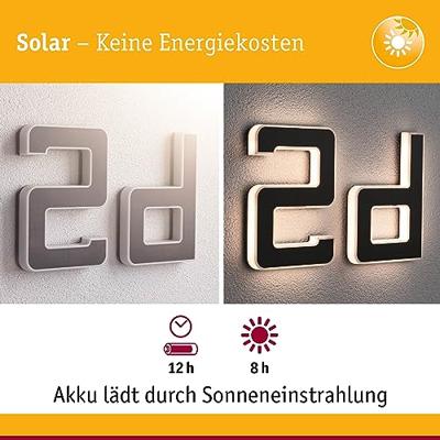 Paulmann 94653 Solar Hausnummer d Huisnummerlamp op zonne-energie Warmwit Zwart