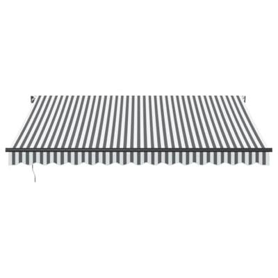 Luifel handmatig uittrekbaar en LED 400x350 cm antraciet en wit