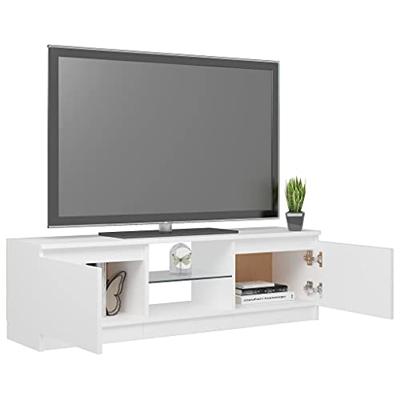 Tv-meubel met LED-verlichting 120x30x35,5 cm wit