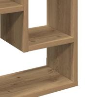 Wandplank 36x16x90 cm bewerkt hout artisanaal eikenkleurig - thumbnail